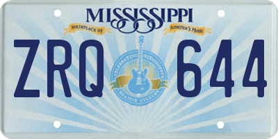 MS license plate ZRQ644
