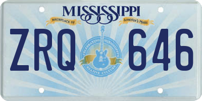 MS license plate ZRQ646