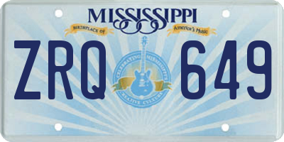 MS license plate ZRQ649