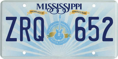 MS license plate ZRQ652