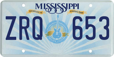 MS license plate ZRQ653