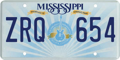 MS license plate ZRQ654