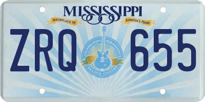 MS license plate ZRQ655
