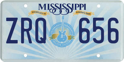 MS license plate ZRQ656
