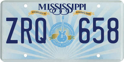MS license plate ZRQ658