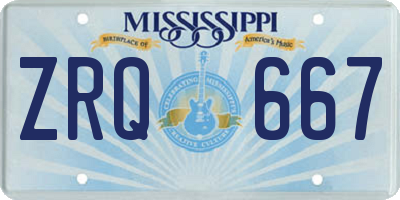 MS license plate ZRQ667
