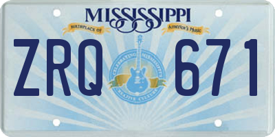 MS license plate ZRQ671