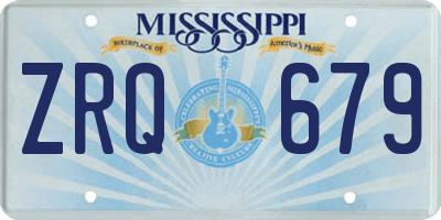 MS license plate ZRQ679