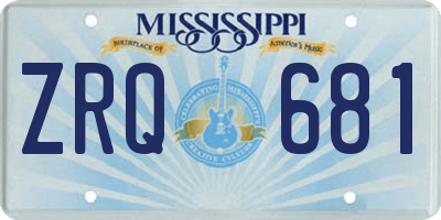 MS license plate ZRQ681