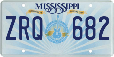 MS license plate ZRQ682