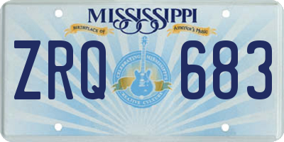 MS license plate ZRQ683