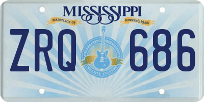 MS license plate ZRQ686