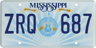 MS license plate ZRQ687