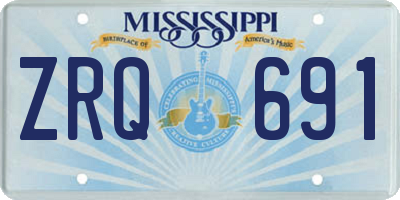 MS license plate ZRQ691