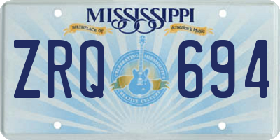 MS license plate ZRQ694