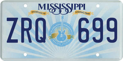 MS license plate ZRQ699