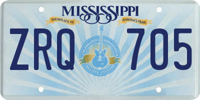 MS license plate ZRQ705