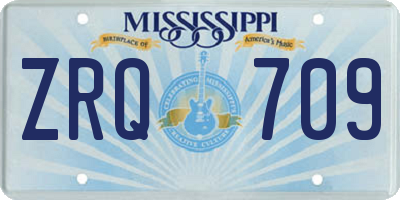 MS license plate ZRQ709