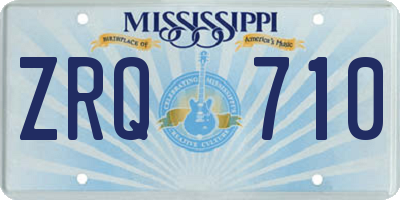 MS license plate ZRQ710