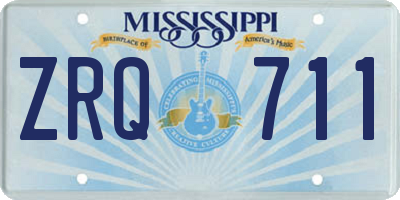 MS license plate ZRQ711