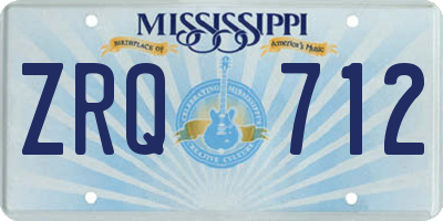 MS license plate ZRQ712