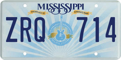 MS license plate ZRQ714