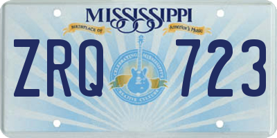 MS license plate ZRQ723