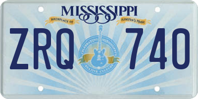 MS license plate ZRQ740