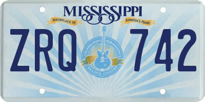 MS license plate ZRQ742