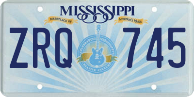 MS license plate ZRQ745