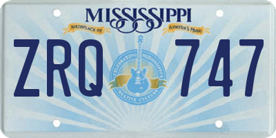 MS license plate ZRQ747
