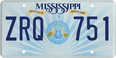 MS license plate ZRQ751
