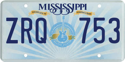 MS license plate ZRQ753