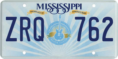 MS license plate ZRQ762
