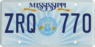 MS license plate ZRQ770