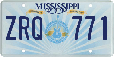 MS license plate ZRQ771