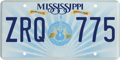 MS license plate ZRQ775