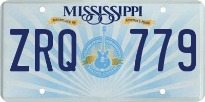 MS license plate ZRQ779