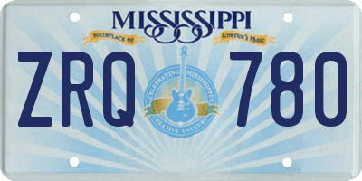 MS license plate ZRQ780