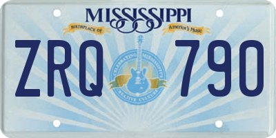MS license plate ZRQ790