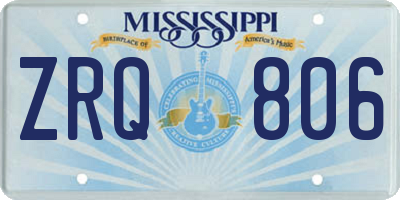 MS license plate ZRQ806