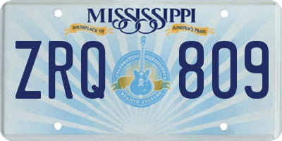 MS license plate ZRQ809
