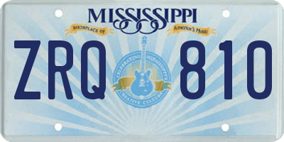MS license plate ZRQ810