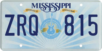 MS license plate ZRQ815