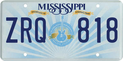 MS license plate ZRQ818