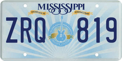 MS license plate ZRQ819