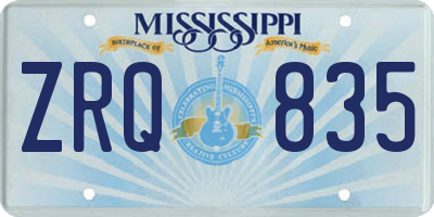 MS license plate ZRQ835