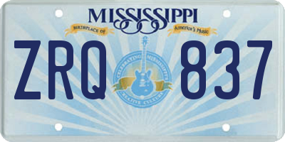 MS license plate ZRQ837
