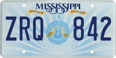 MS license plate ZRQ842