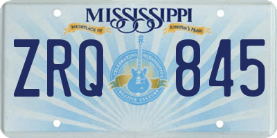 MS license plate ZRQ845